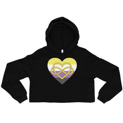 Polyamory Infinity Heart Non-binary Pride Crop Hoodie