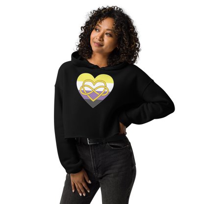 Polyamory Infinity Heart Non-binary Pride Crop Hoodie