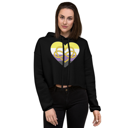 Polyamory Infinity Heart Non-binary Pride Crop Hoodie