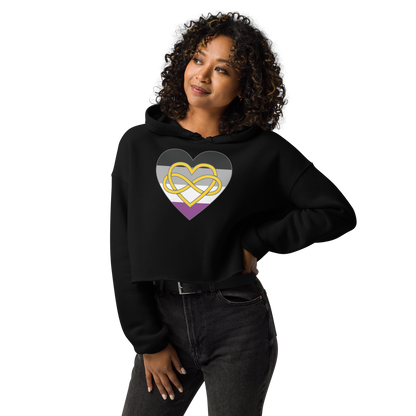 Polyamory Infinity Heart Asexual Pride Crop Hoodie