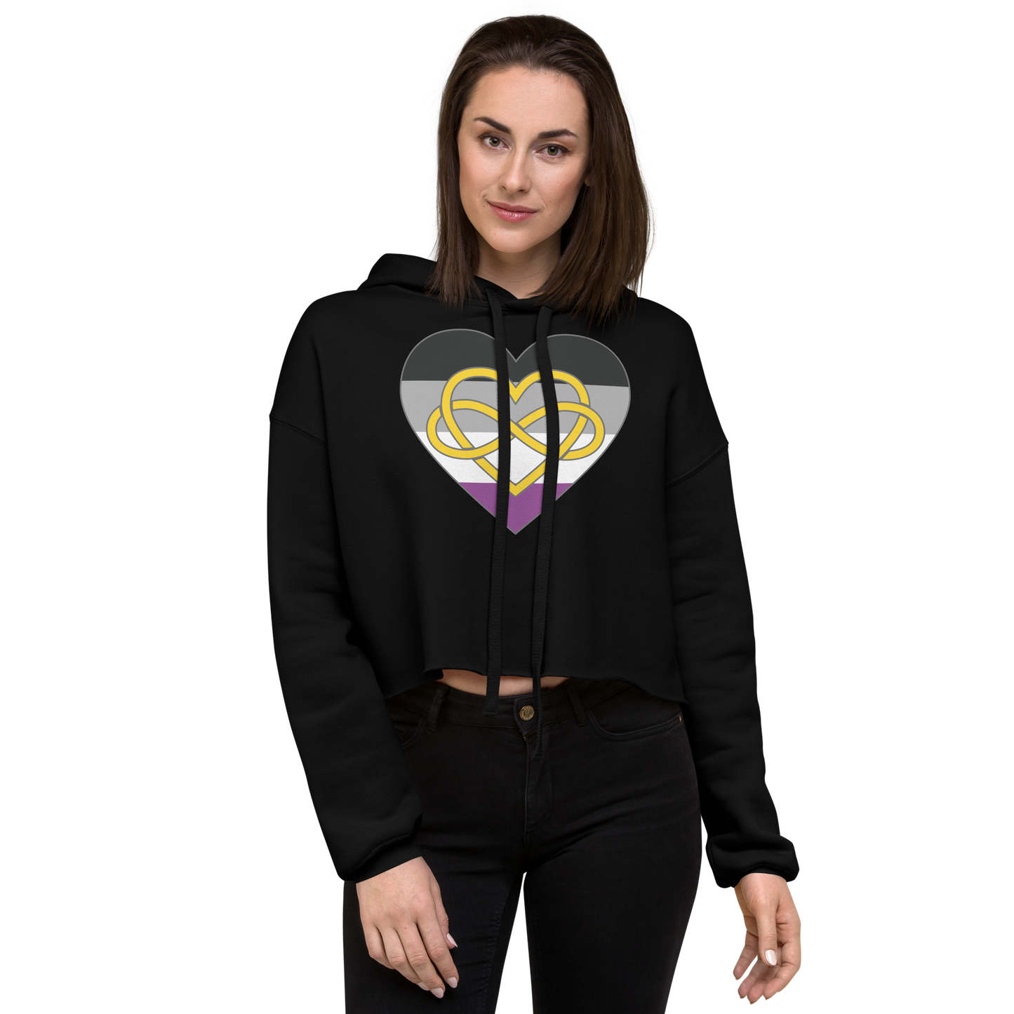 Polyamory Infinity Heart Asexual Pride Crop Hoodie