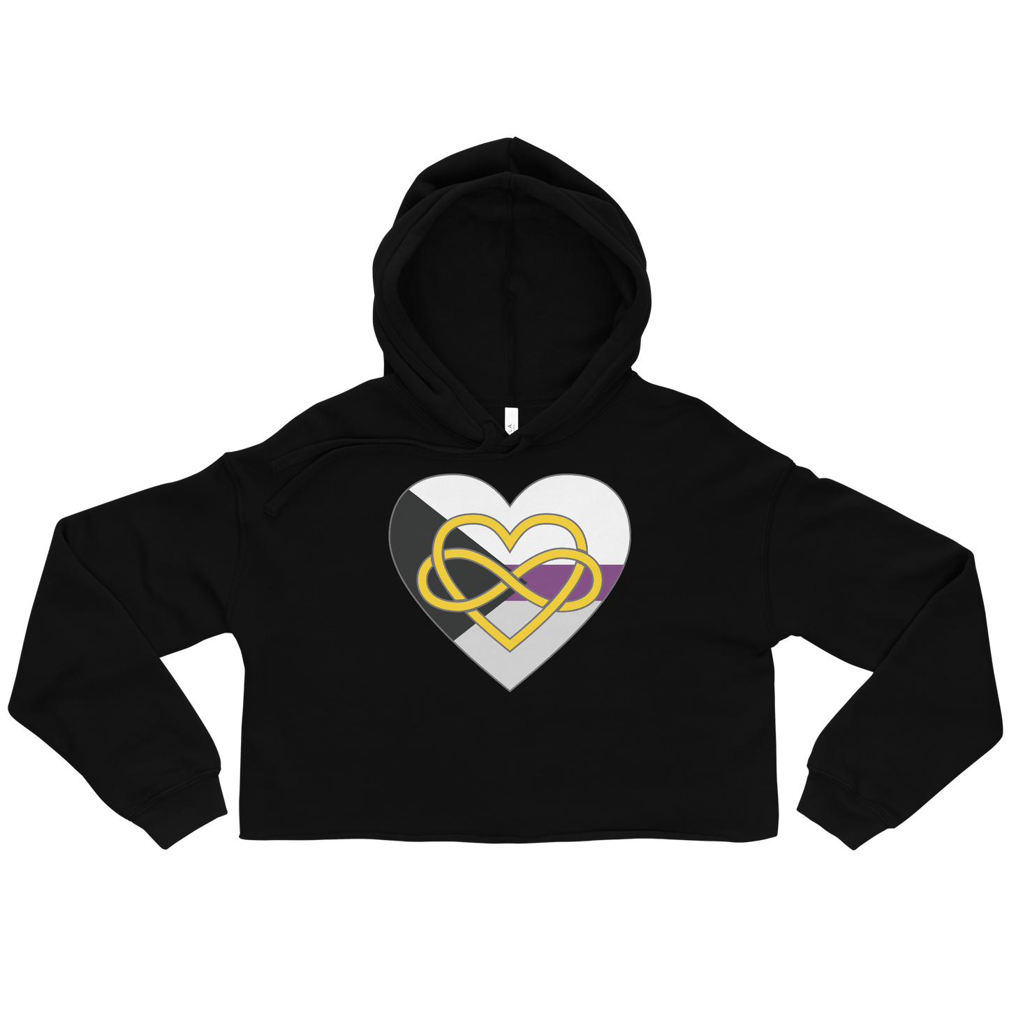 Polyamory Infinity Heart Demisexual Pride Crop Hoodie