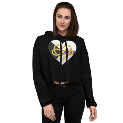 Polyamory Infinity Heart Demisexual Pride Crop Hoodie