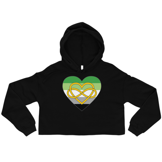 Polyamory Infinity Heart Aromantic Pride Crop Hoodie