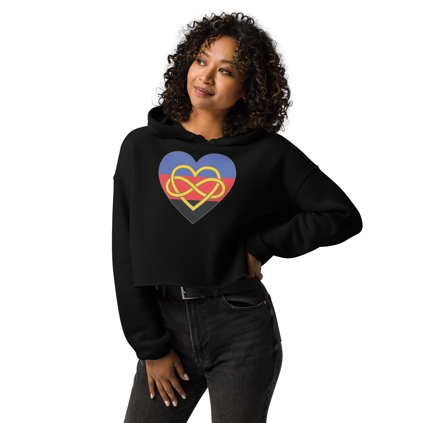 Polyamory Infinity Heart Pride Crop Hoodie