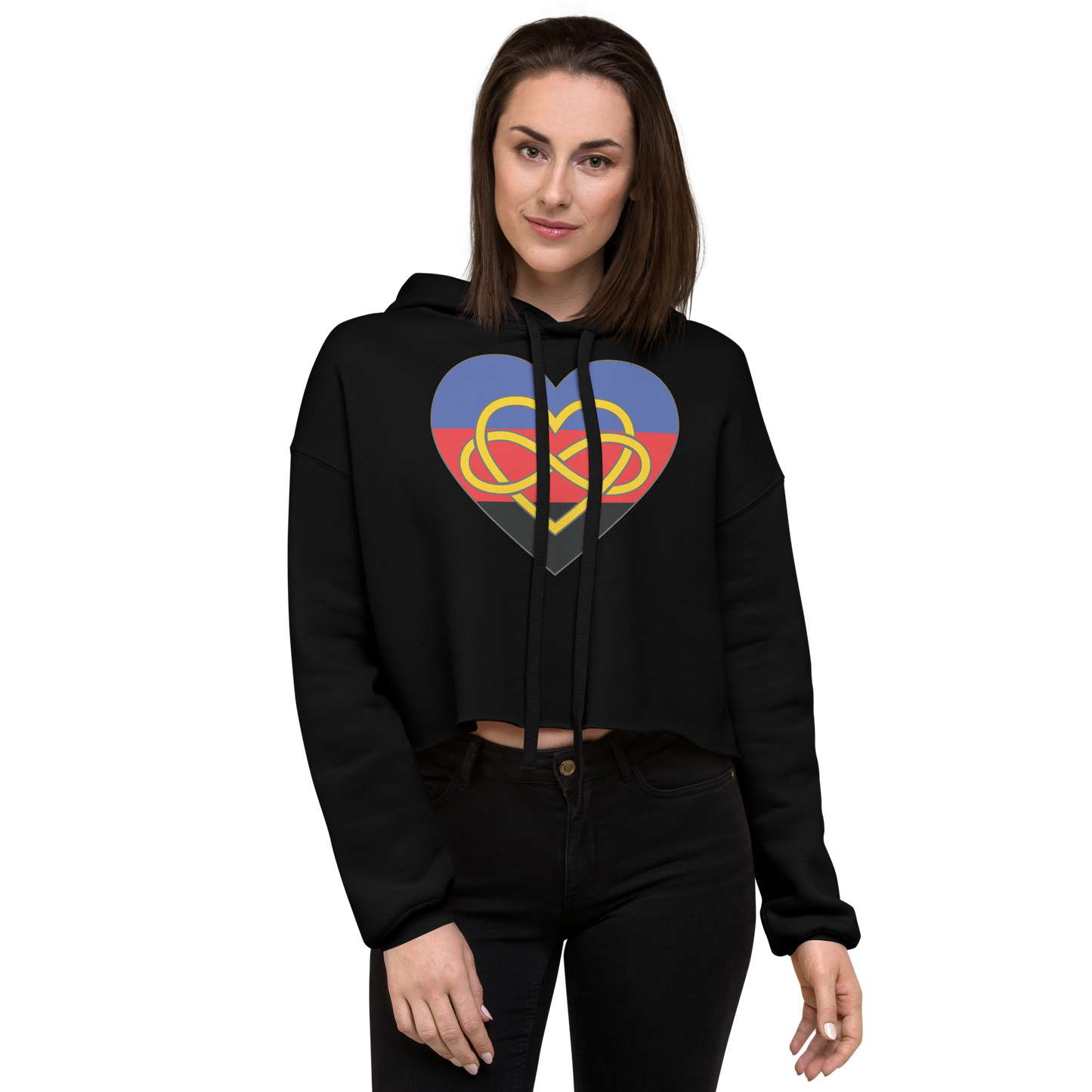 Polyamory Infinity Heart Pride Crop Hoodie