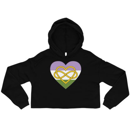 Polyamory Infinity Heart Genderqueer Pride Crop Hoodie