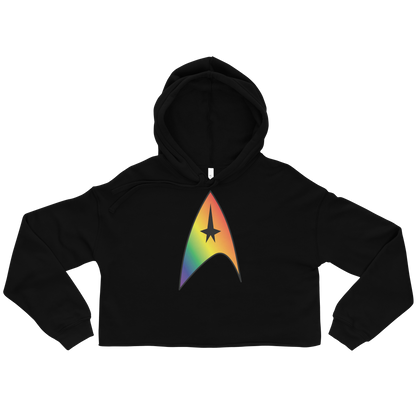 Starfleet Insignia - Rainbow Pride Crop Hoodie