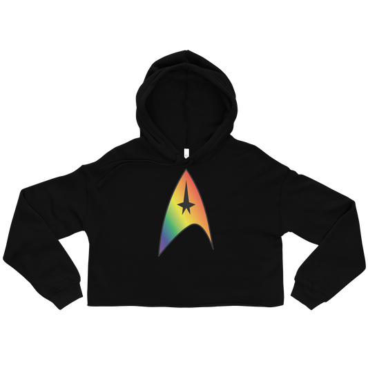 Starfleet Insignia - Rainbow Pride Crop Hoodie