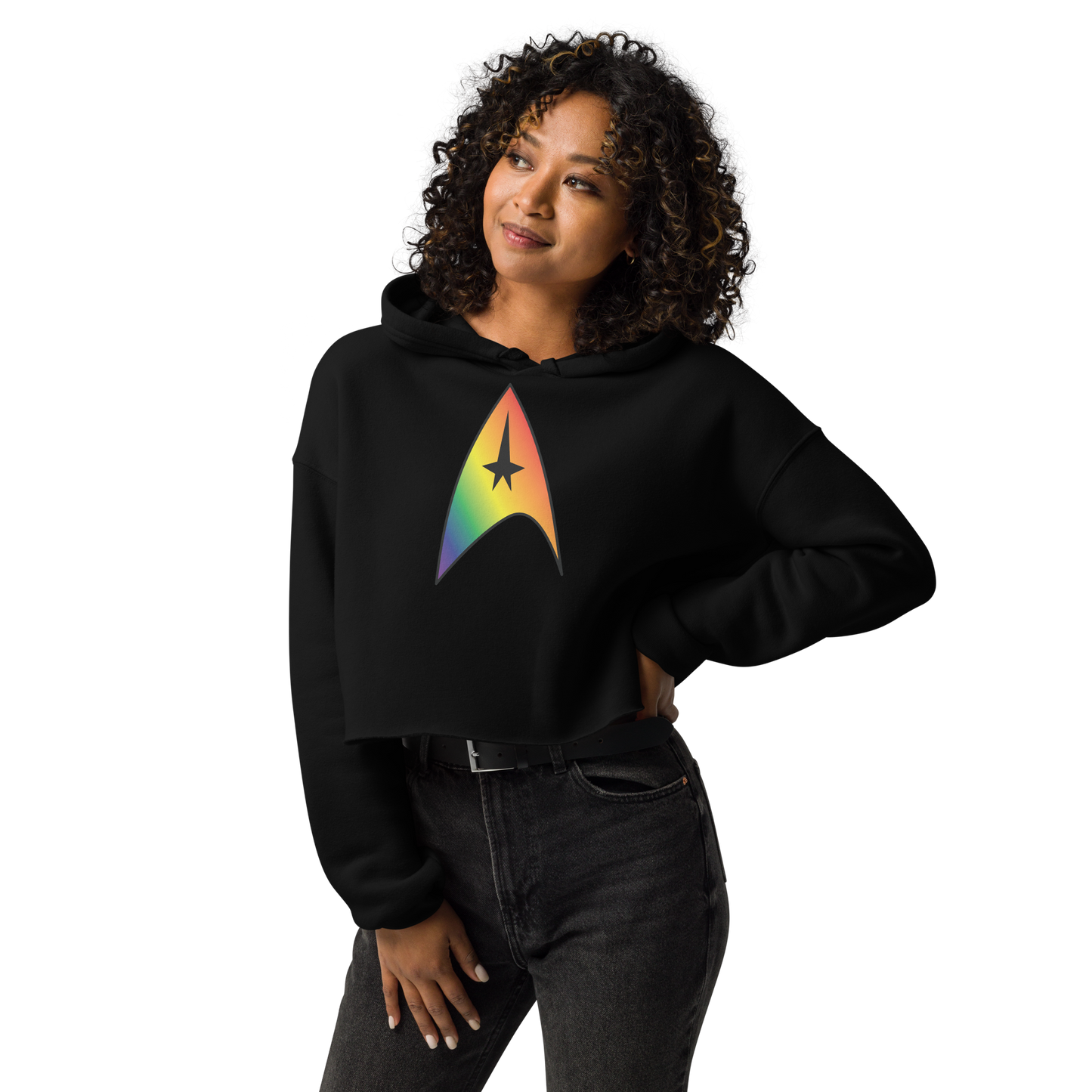 Starfleet Insignia - Rainbow Pride Crop Hoodie