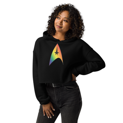 Starfleet Insignia - Rainbow Pride Crop Hoodie