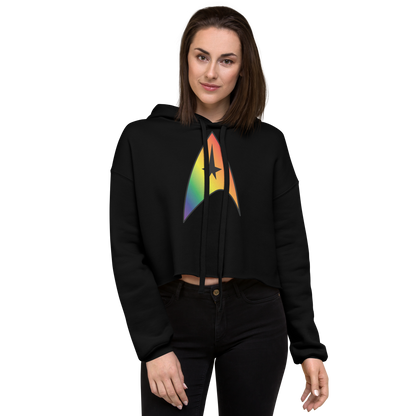 Starfleet Insignia - Rainbow Pride Crop Hoodie