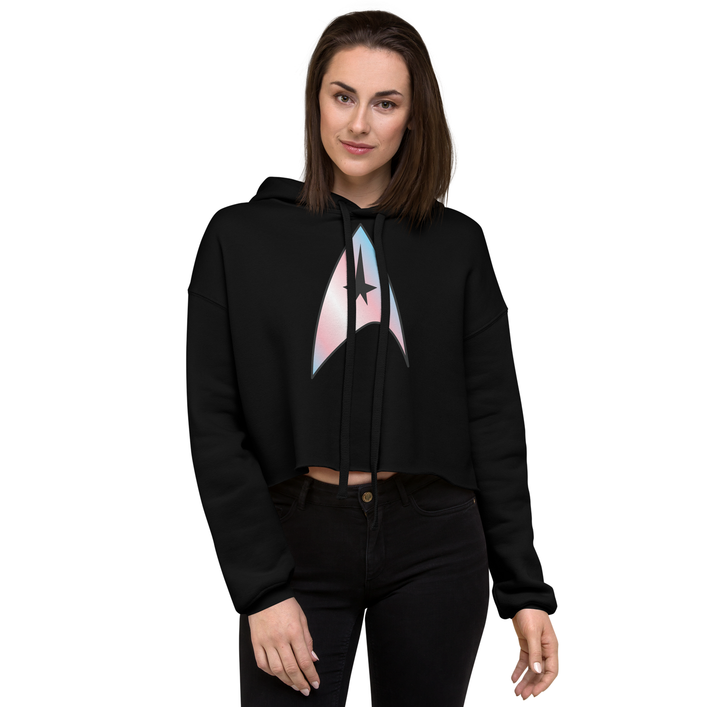 Starfleet Insignia - Trans Pride Crop Hoodie