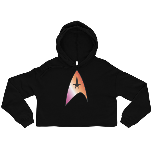 Starfleet Insignia - Lesbian Pride Crop Hoodie