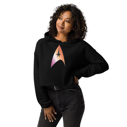 Starfleet Insignia - Lesbian Pride Crop Hoodie