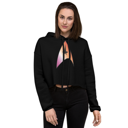 Starfleet Insignia - Lesbian Pride Crop Hoodie