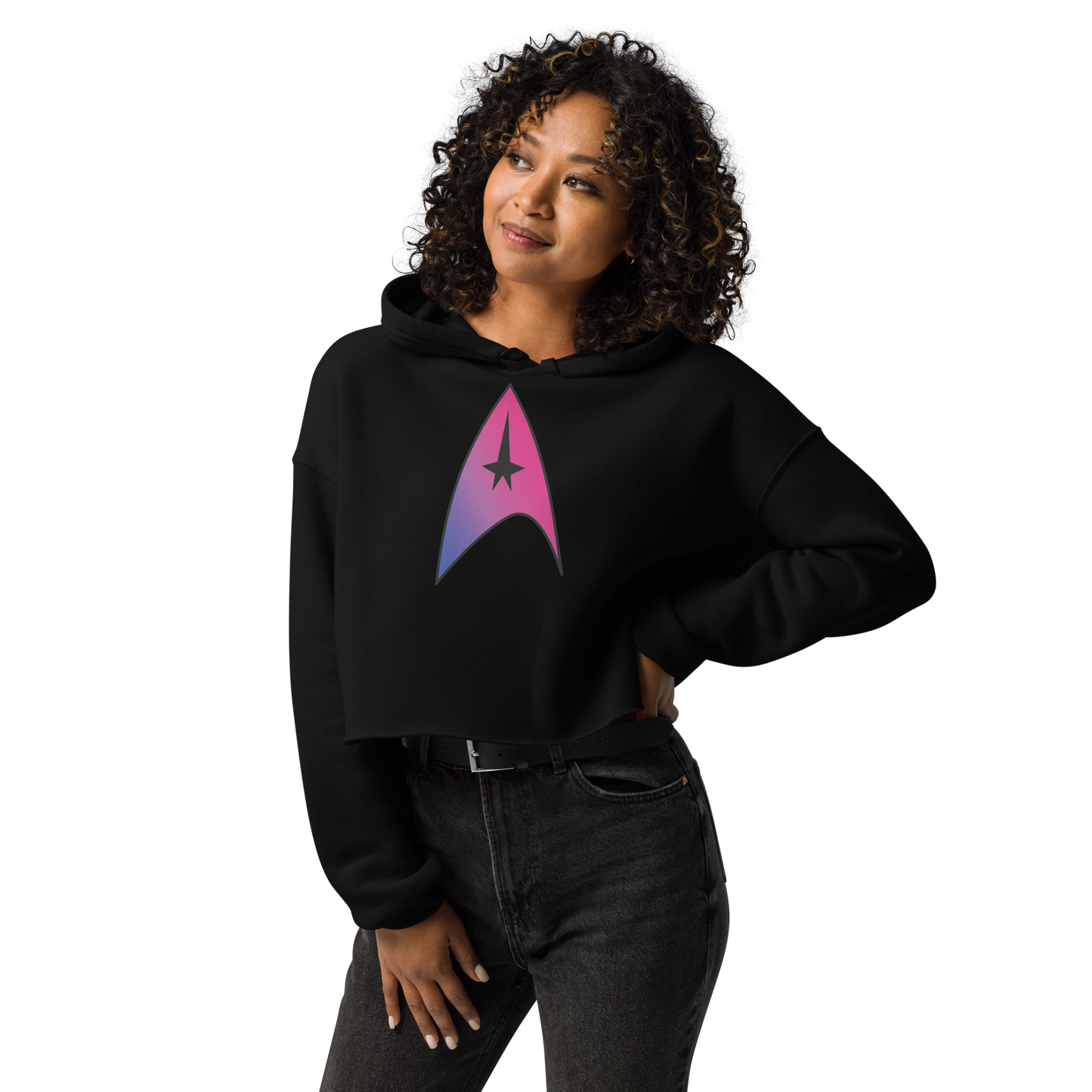 Starfleet Insignia - Bisexual Pride Crop Hoodie