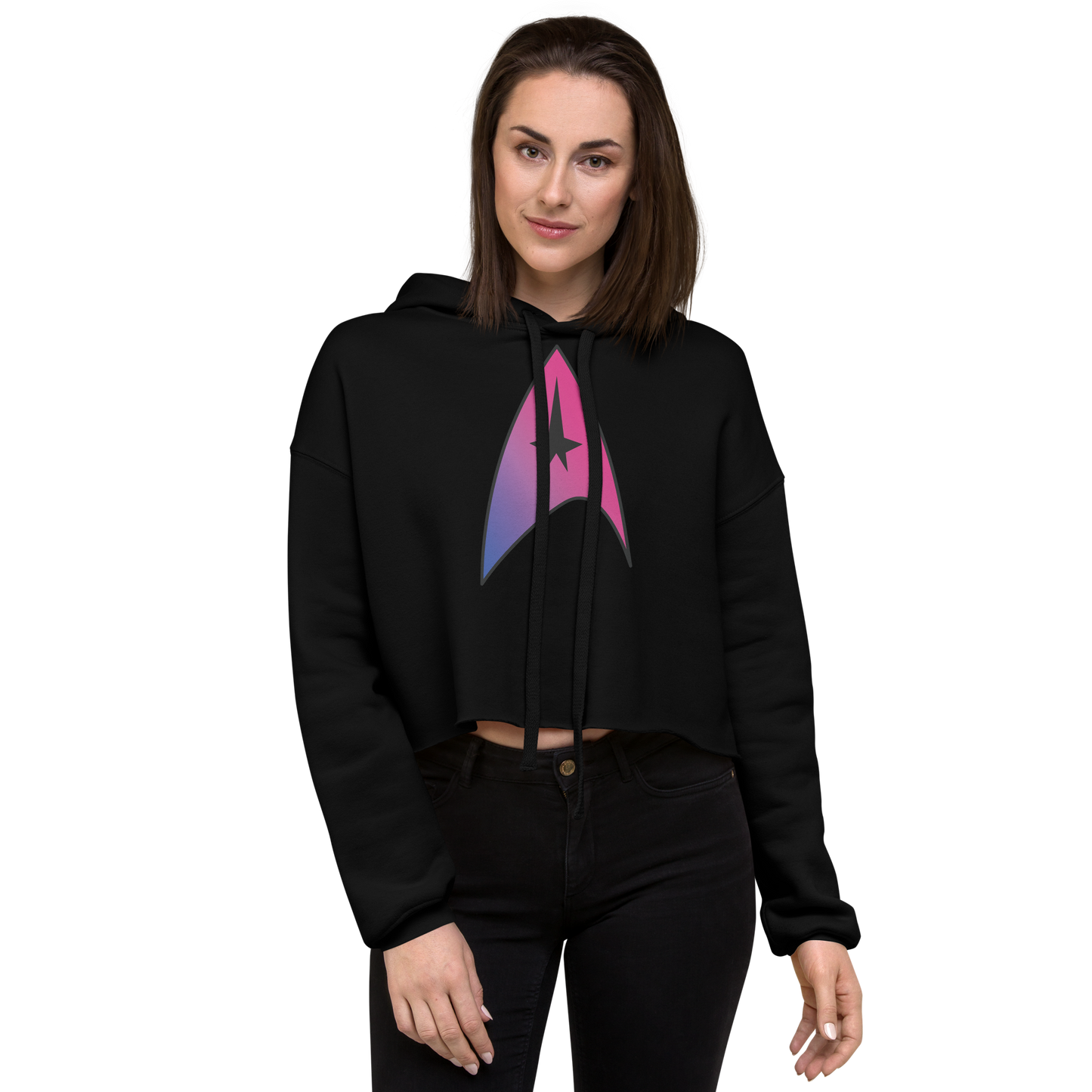 Starfleet Insignia - Bisexual Pride Crop Hoodie