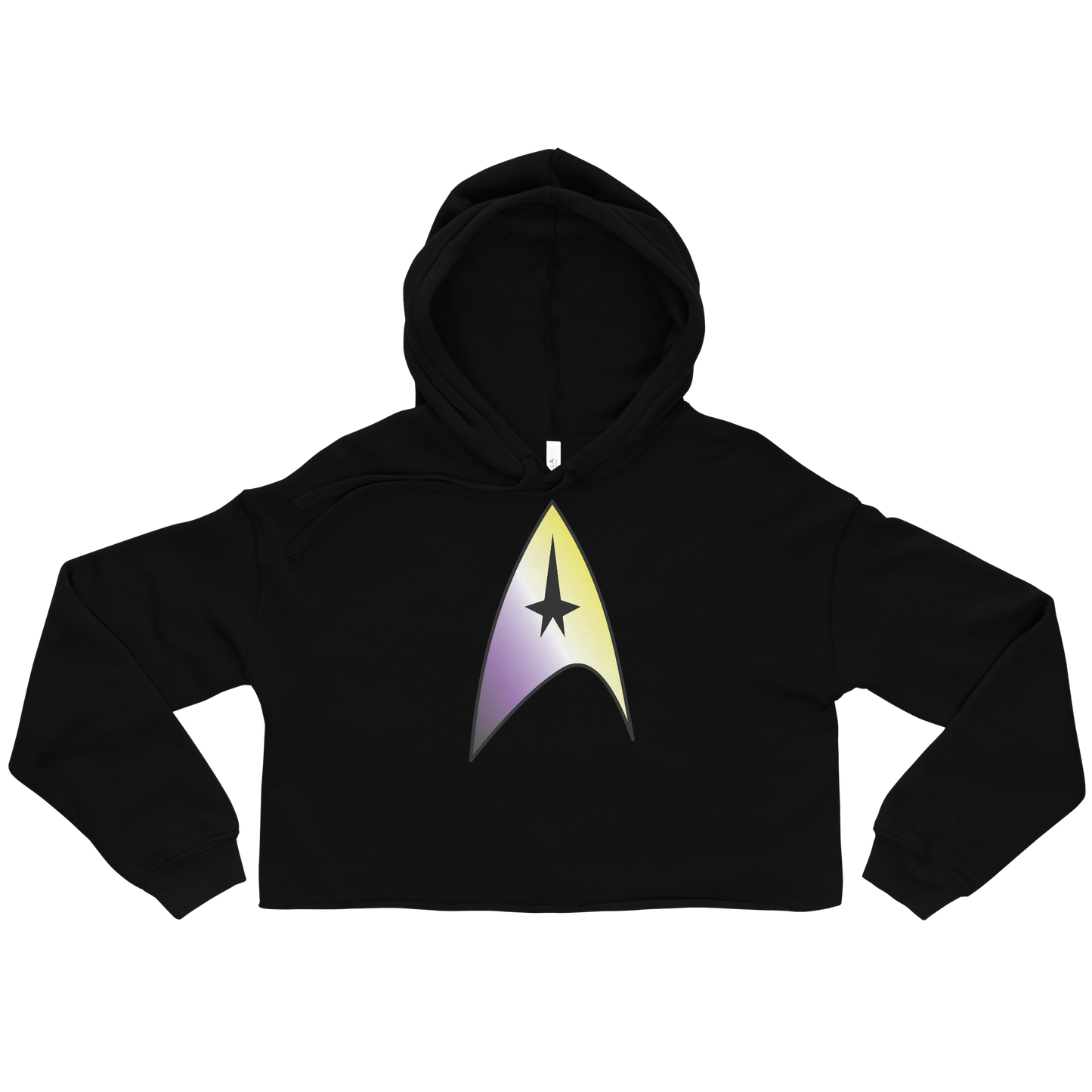 Starfleet Insignia - Non-binary Pride Crop Hoodie