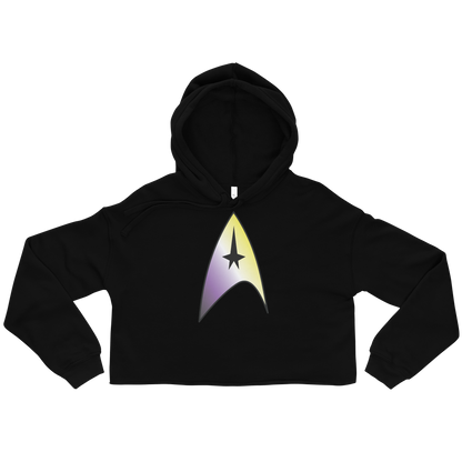 Starfleet Insignia - Non-binary Pride Crop Hoodie