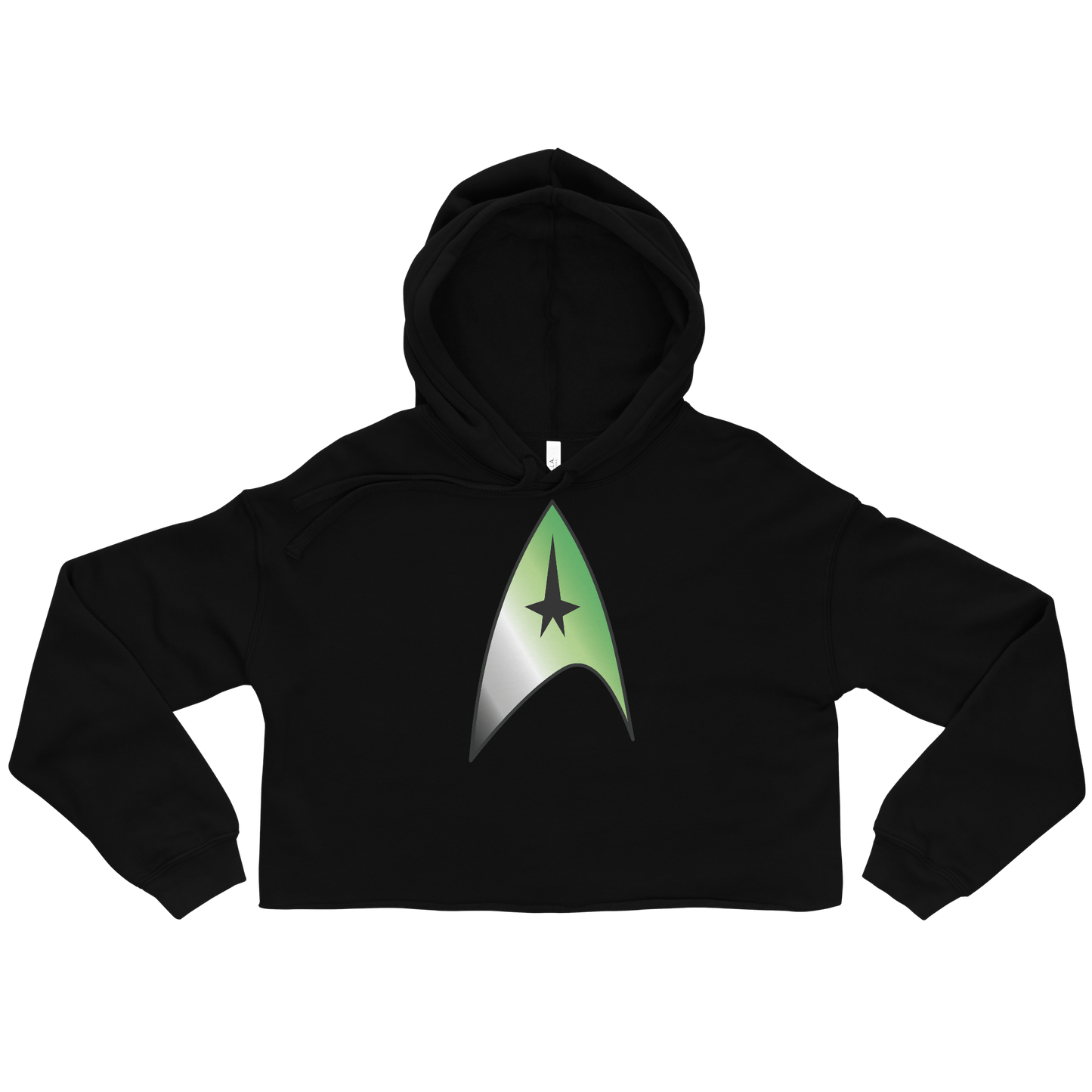 Starfleet Insignia - Aromantic Pride Crop Hoodie