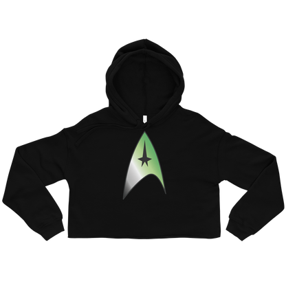 Starfleet Insignia - Aromantic Pride Crop Hoodie