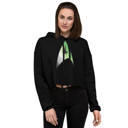 Starfleet Insignia - Aromantic Pride Crop Hoodie