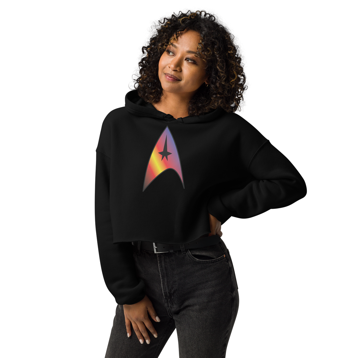 Starfleet Insignia - Polyamory Pride Crop Hoodie