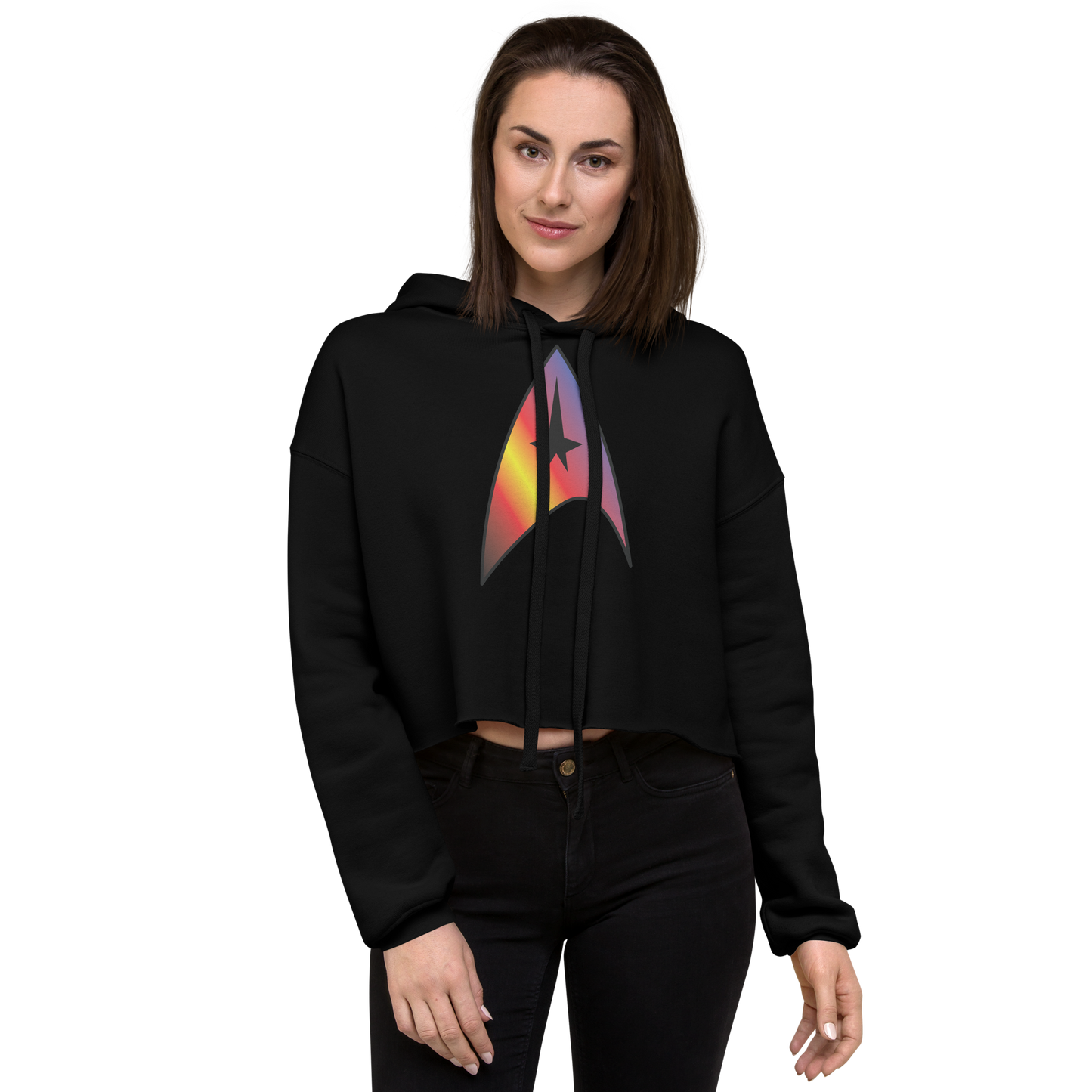 Starfleet Insignia - Polyamory Pride Crop Hoodie