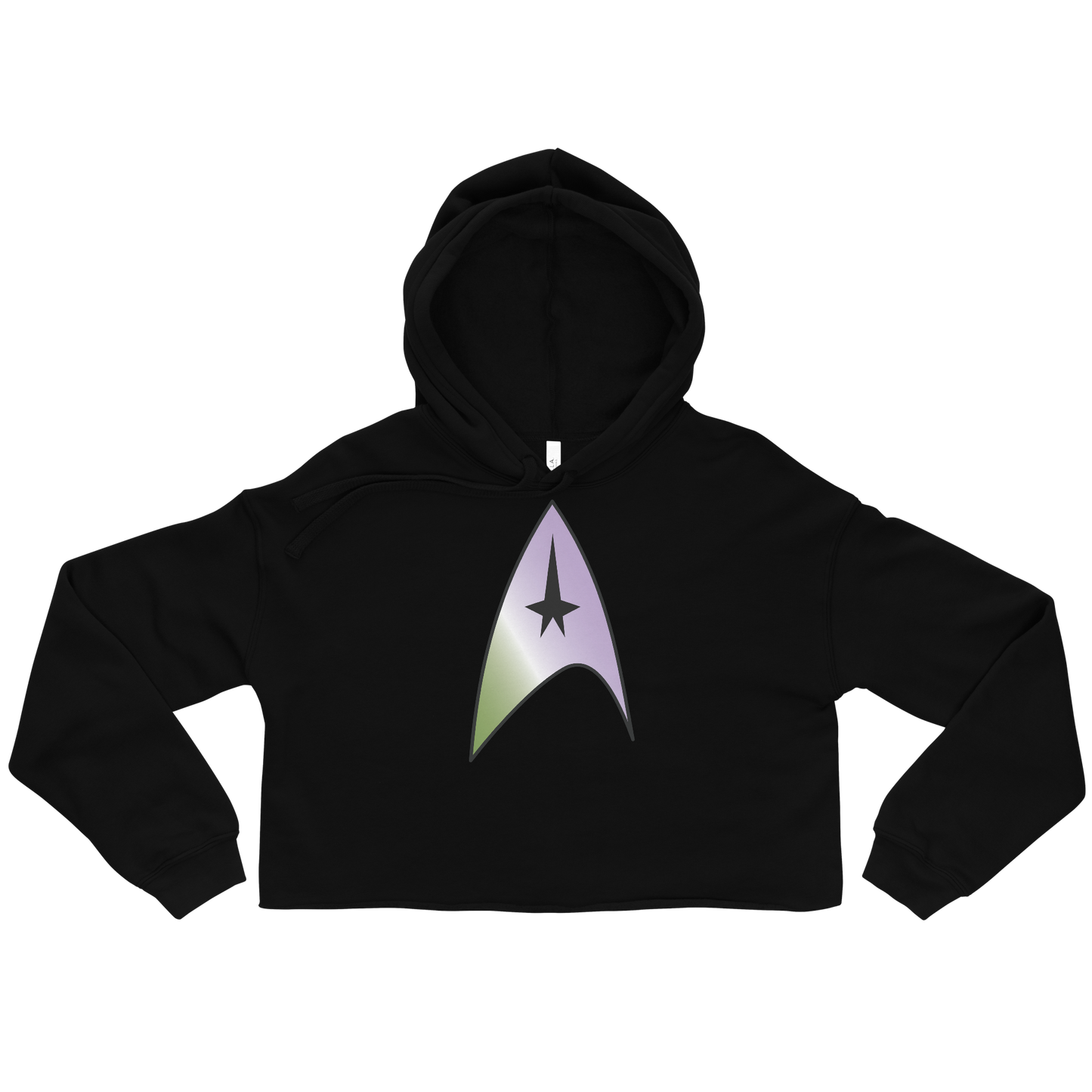 Starfleet Insignia - Genderqueer Pride Crop Hoodie