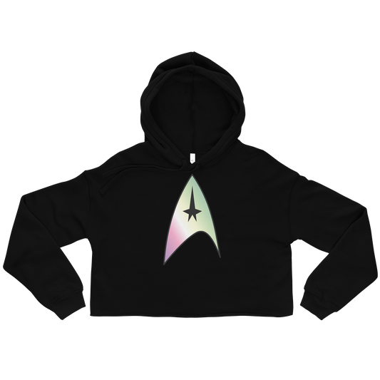 Starfleet Insignia - Genderfae Pride Crop Hoodie