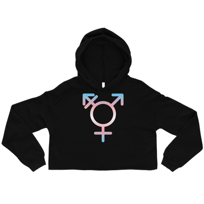 Transgender Symbol - Trans Pride Crop Hoodie