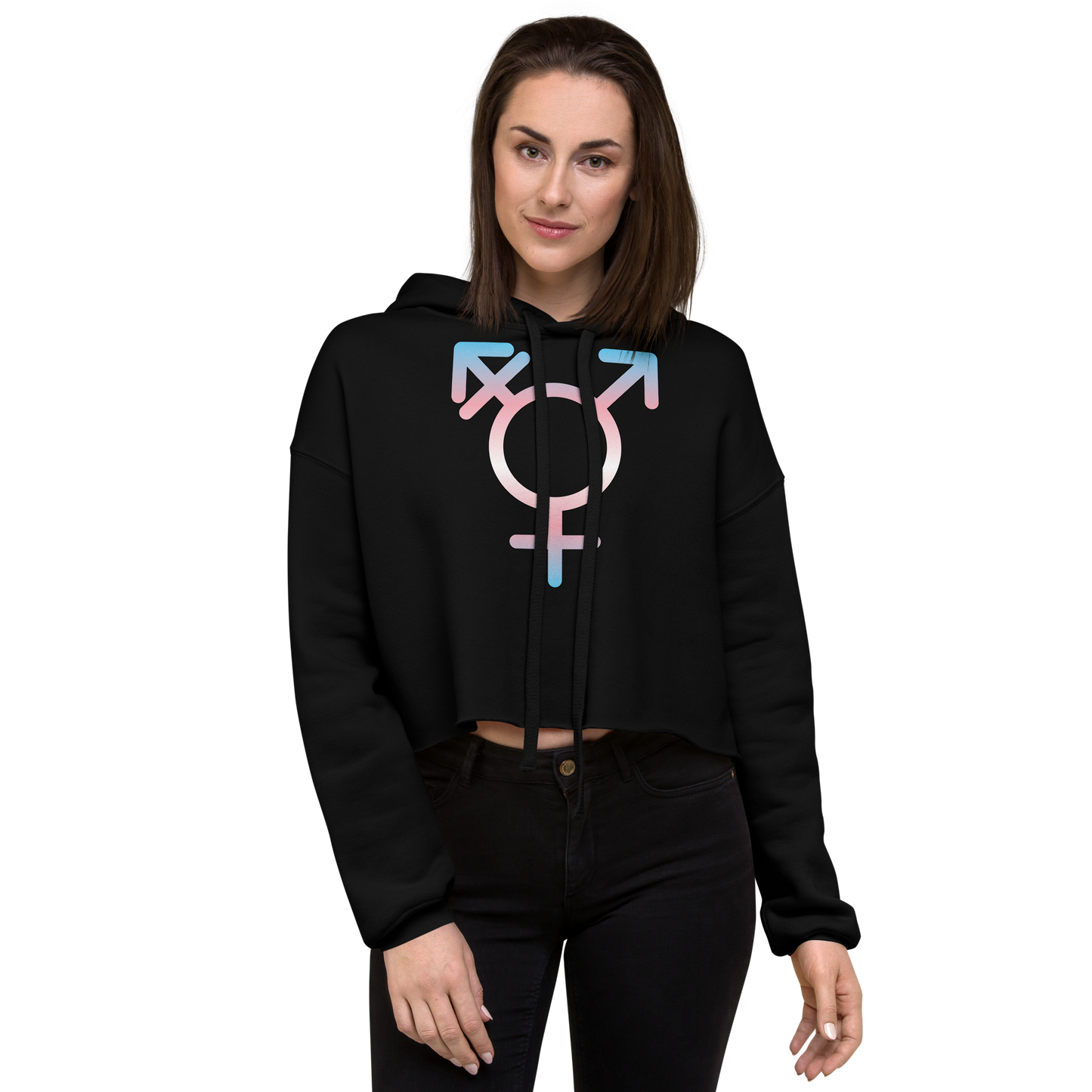 Transgender Symbol - Trans Pride Crop Hoodie