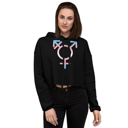 Transgender Symbol - Trans Pride Crop Hoodie