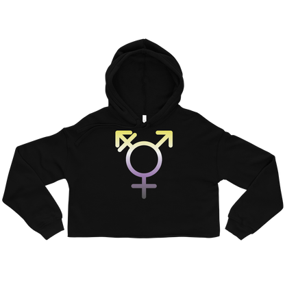 Transgender Symbol - Non-binary Pride Crop Hoodie