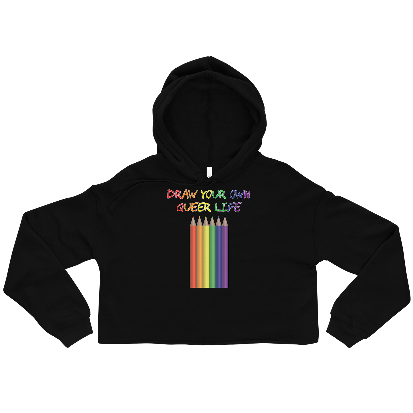 Draw Your Own Queer Life Crop Hoodie