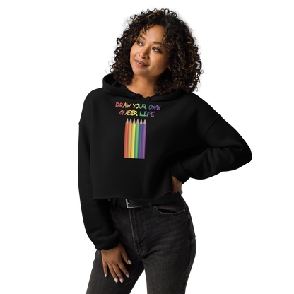 Draw Your Own Queer Life Crop Hoodie