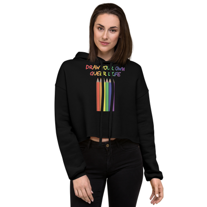 Draw Your Own Queer Life Crop Hoodie