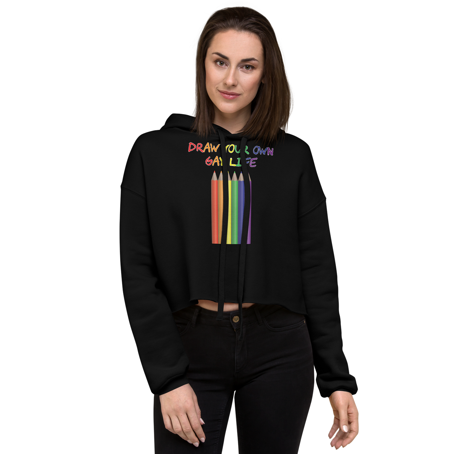 Draw Your Own Gay Life Crop Hoodie