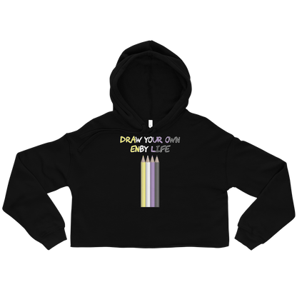 Draw Your Own Enby Life Crop Hoodie