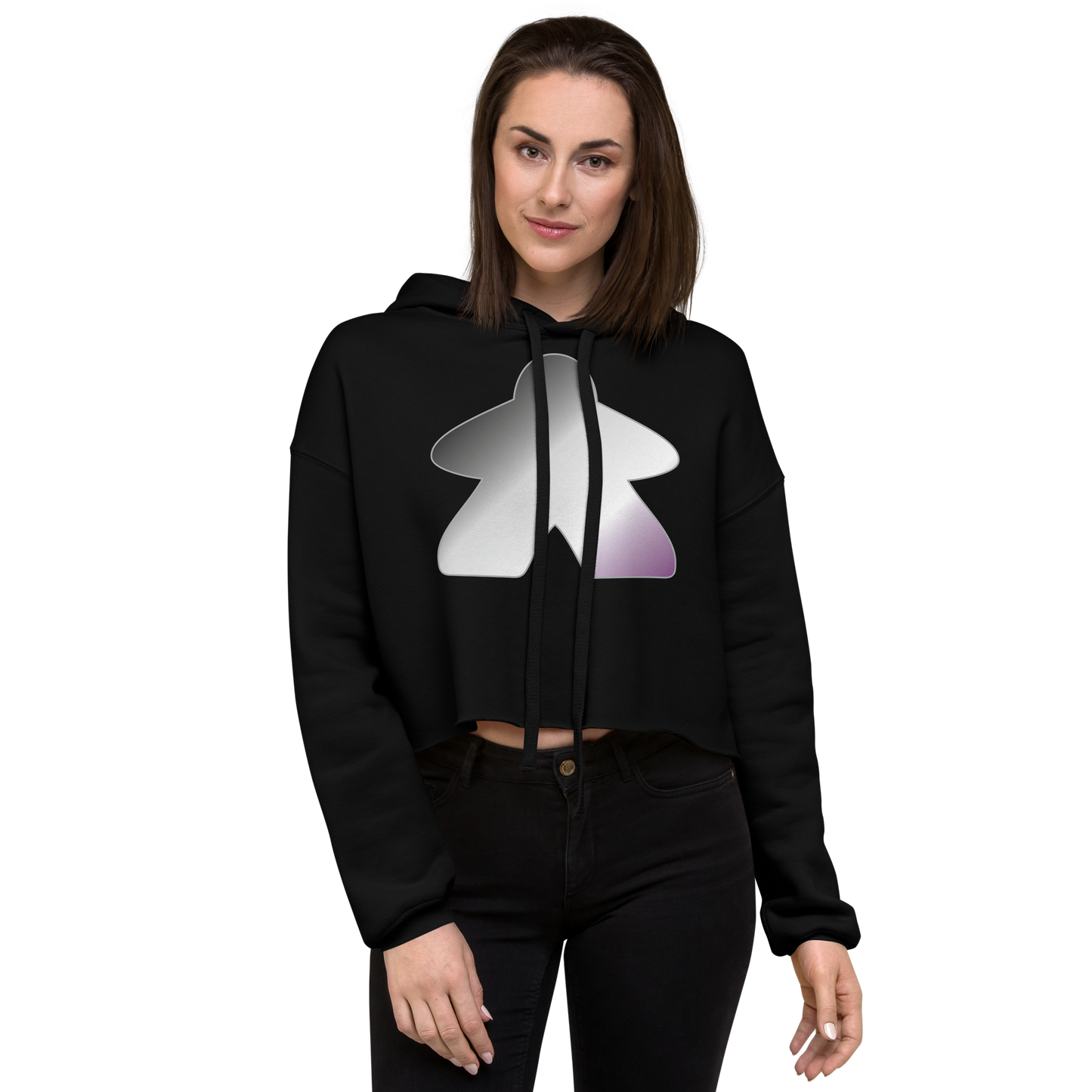 Queerple - Asexual/Demisexual Pride Crop Hoodie