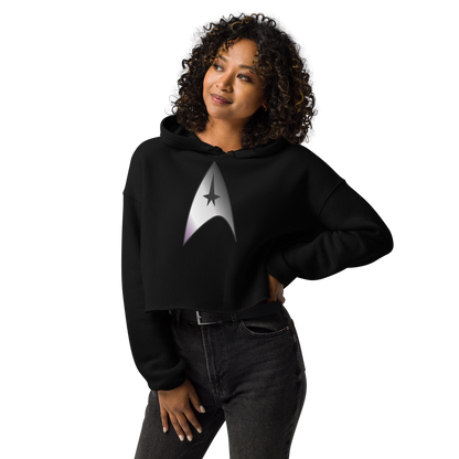 Starfleet Insignia - Asexual/Demisexual Pride Crop Hoodie