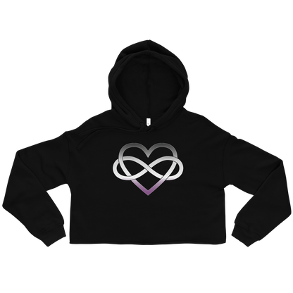 Polyamory Infinity Heart - Asexual/Demisexual Crop Hoodie