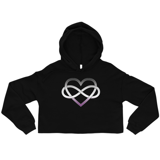 Polyamory Infinity Heart - Asexual/Demisexual Crop Hoodie