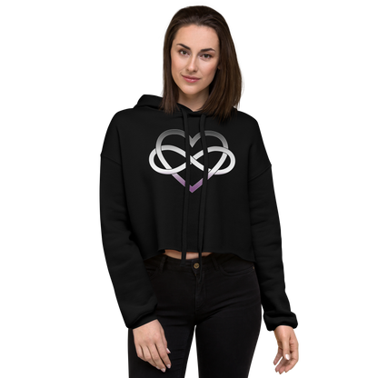 Polyamory Infinity Heart - Asexual/Demisexual Crop Hoodie