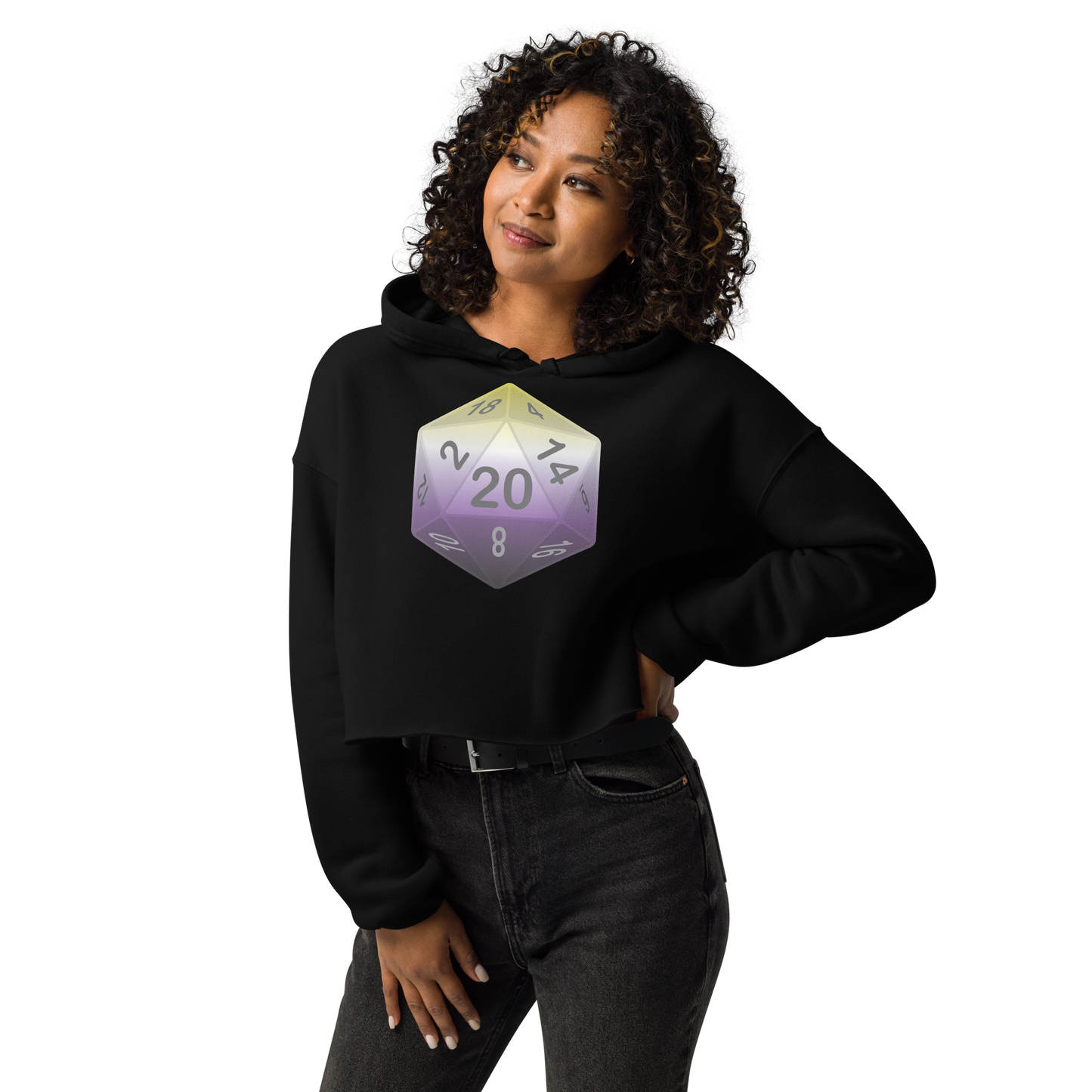 Pride Dice - Non-binary Crop Hoodie