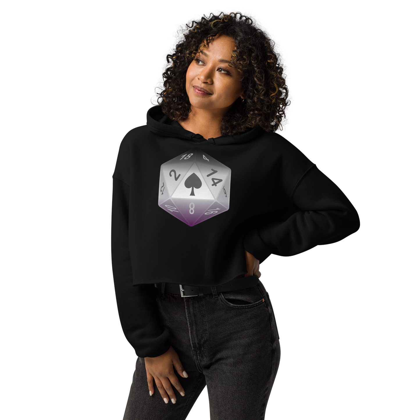 Pride Dice - Asexual Crop Hoodie