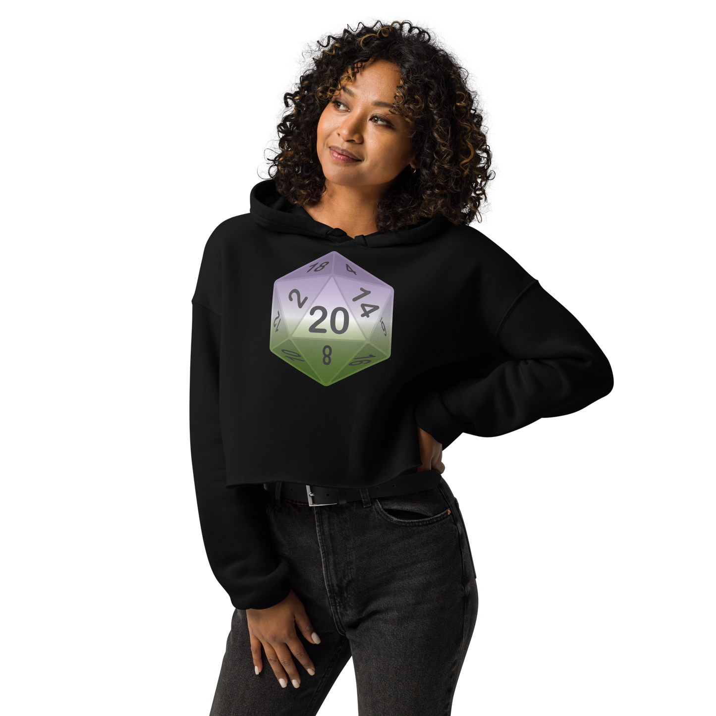 Pride Dice - Genderqueer Crop Hoodie