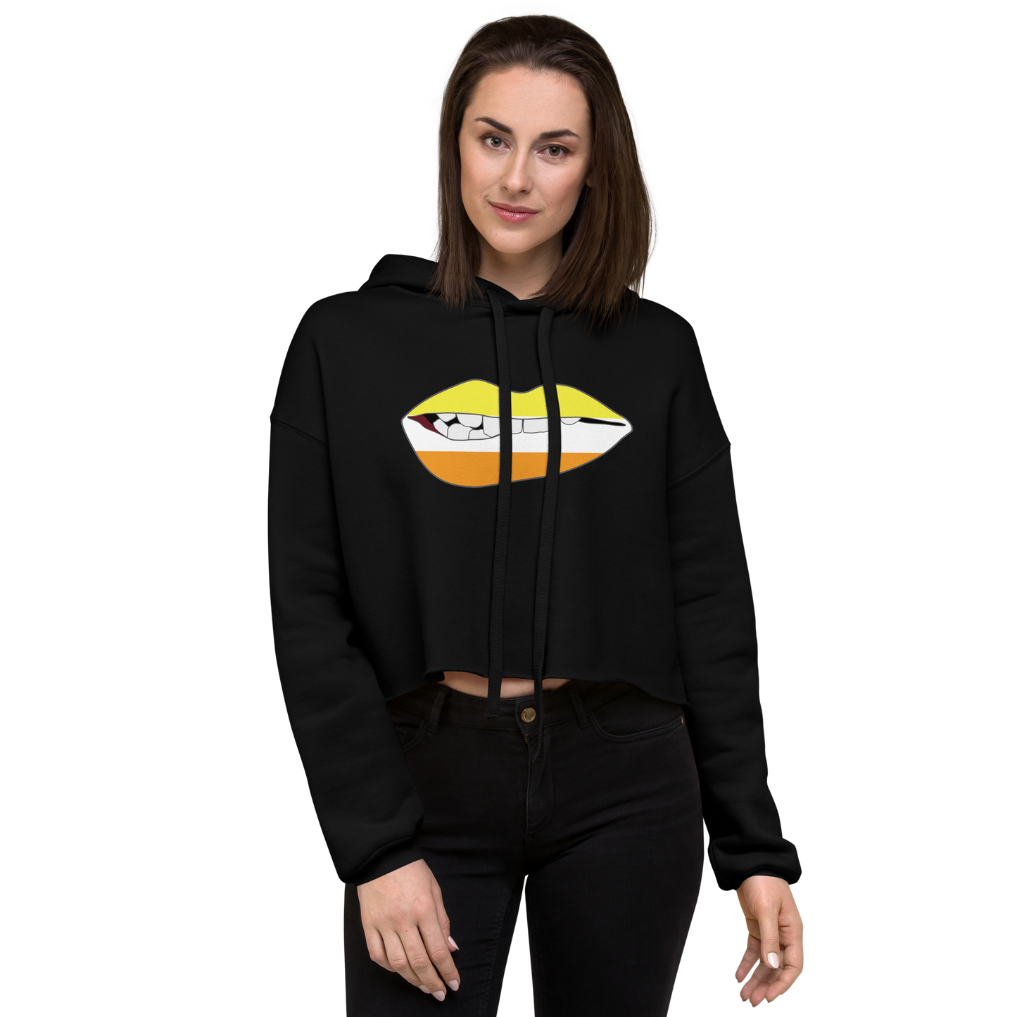 Biting Lips - Maverique Flag Crop Hoodie