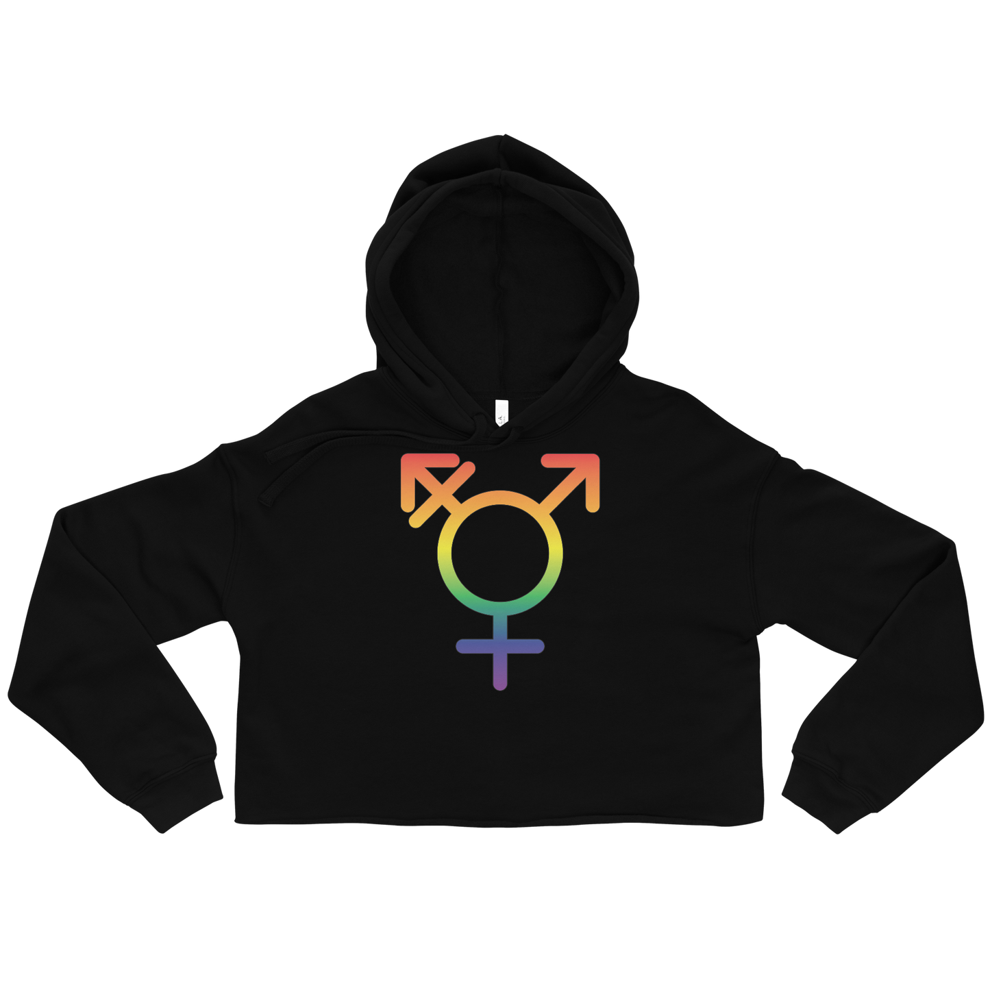 Transgender Symbol - Rainbow Pride Crop Hoodie